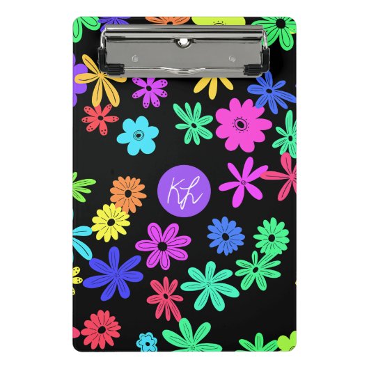 Kleur Pop Schattige Flowers Gepersonaliseerd Mini  Mini Klembord (Voorkant)
