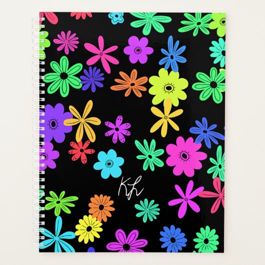 Kleur Pop Schattige Flowers Gepersonaliseerde Plan Planner (Voorkant)