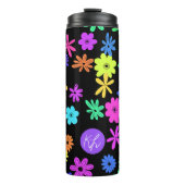 Kleur Pop Schattigee Bloemen Gepersonaliseerde The Thermosbeker (Voorkant)