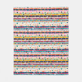 Kleur Pop Stip Streep Patroon Fleece Deken (Voorkant)