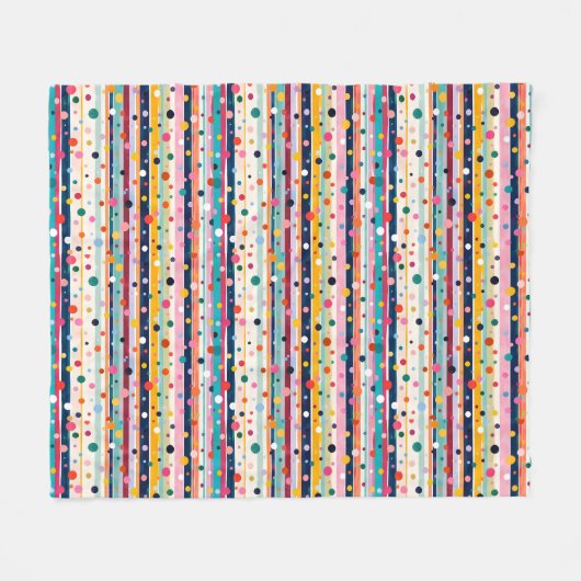 Kleur Pop Stip Streep Patroon Fleece Deken (Voorkant (Horizontaal))