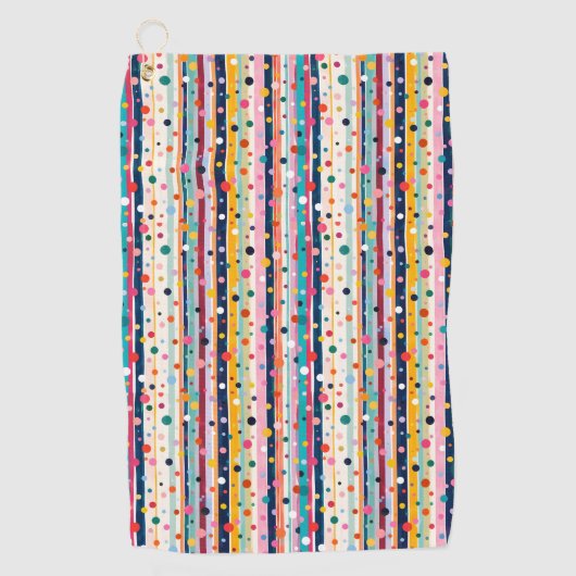 Kleur Pop Stip Streep Patroon Golfhanddoek (Voorkant)