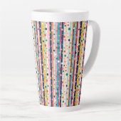 Kleur Pop Stip Streep Patroon Latte Mok (Rechterhoek)