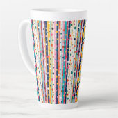 Kleur Pop Stip Streep Patroon Latte Mok (Linkerhoek)