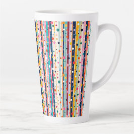 Kleur Pop Stip Streep Patroon Latte Mok