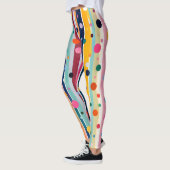 Kleur Pop Stip Streep Patroon Leggings (Links)