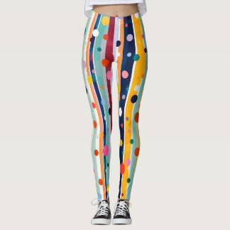 Kleur Pop Stip Streep Patroon Leggings
