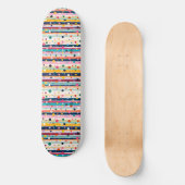 Kleur Pop Stip Streep Patroon Persoonlijk Skateboard (Voorkant)
