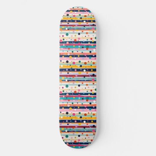 Kleur Pop Stip Streep Patroon Persoonlijk Skateboard (Voorkant)