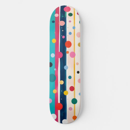 Kleur Pop Stip Streep Patroon Persoonlijk Skateboard (Voorkant)