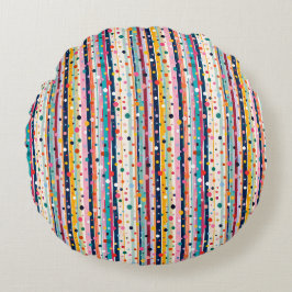 Kleur Pop Stip Streep Patroon Rond Kussen
