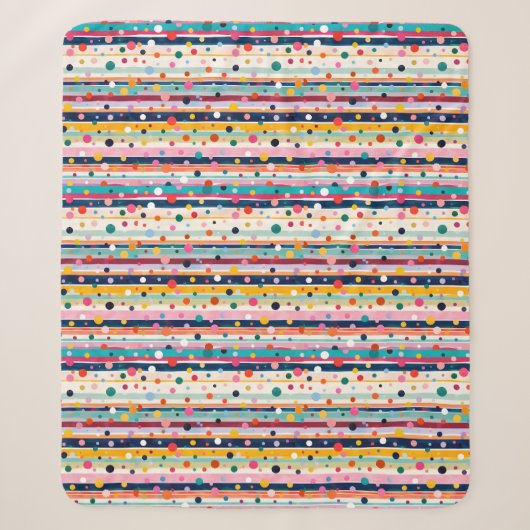 Kleur Pop Stip Streep Patroon Sherpa Deken (Voorkant)