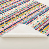 Kleur Pop Stip Streep Patroon Sherpa Deken (3/4)