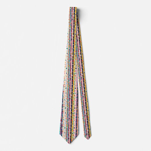 Kleur Pop Stip Streep Patroon Stropdas (Voorkant)