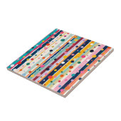 Kleur Pop Stip Streep Patroon Tegeltje (Zijkant)