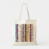 Kleur Pop Stip Streep Patroon Tote Bag (Achterkant)