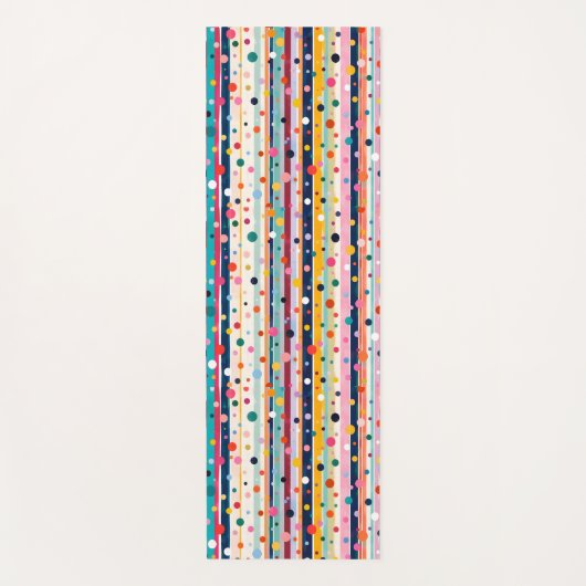 Kleur Pop Stip Streep Patroon Yogamat (Voorkant)