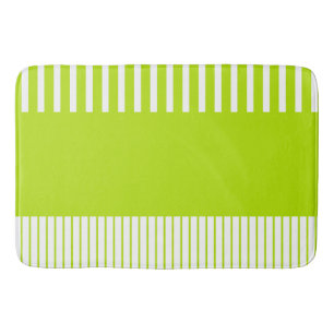 Kleur Pop Strepen in Lime Groen en Wit Badmat
