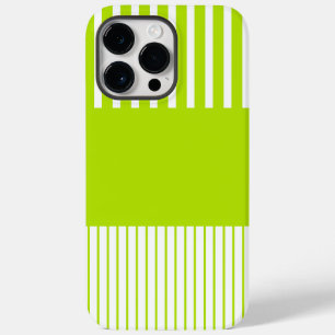 Kleur Pop Strepen in Lime Groen en Wit Case-Mate iPhone 14 Pro Max Hoesje