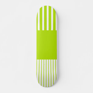 Kleur Pop Strepen in Lime Groen en Wit Persoonlijk Skateboard