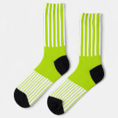 Kleur Pop Strepen in Lime Groen en Wit Sokken (Links)