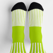 Kleur Pop Strepen in Lime Groen en Wit Sokken (Top)