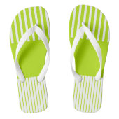 Kleur Pop Strepen in Lime Groen en Wit Teenslippers (Voetbed)