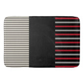 Kleur Pop Stripes-Red, grijs, zwart en zwart wit Badmat (Voorkant)