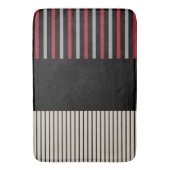 Kleur Pop Stripes-Red, grijs, zwart en zwart wit Badmat (Voorkant Verticaal)