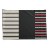 Kleur Pop Stripes-Red, grijs, zwart en zwart wit Kussensloop (Achterkant-Rechts)