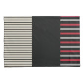 Kleur Pop Stripes-Red, grijs, zwart en zwart wit Kussensloop (Voorkant-Rechts)