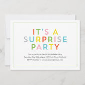 Kleur Pop Surprise verjaardagsfeestje Kaart (Voorkant)