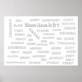 Kleur Poster 36x24 met Unisex-namen (Voorkant)