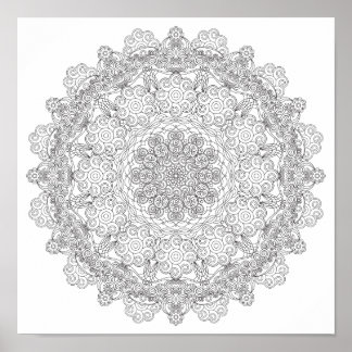 Kleur Poster - Zwirly Lacy Mandala