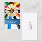 Kleur Potlood Tutor Geript Blauw Visitekaartje (Voorkant / Achterkant)