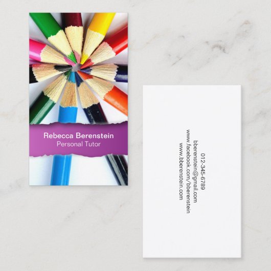 Kleur Potlood Tutor Geript Fuschia Visitekaartje (Voorkant / Achterkant)
