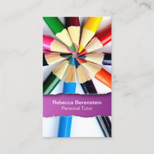 Kleur Potlood Tutor Geript Fuschia Visitekaartje (Voorkant)