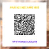 Kleur QR Code Aangepaste tekst en kleuren Venster  Raamsticker (Vel 2)