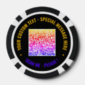 Kleur QR Code Aangepaste Tekst Poker Chips Uw Kleu (Achterkant)