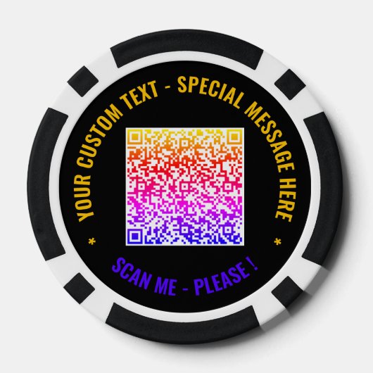 Kleur QR Code Aangepaste Tekst Poker Chips Uw Kleu (Achterkant)