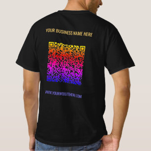 Kleur QR Code Zakelijk T-shirt met aangepaste teks