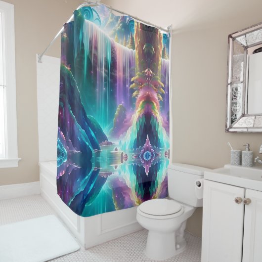 Kleur Rainbow Ice Spectrum Waterval Douchegordijn (In situ)