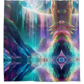 Kleur Rainbow Ice Spectrum Waterval Douchegordijn (Voorkant)