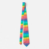 Kleur Regenboog Waterverven Stripes Patroon Stropdas (Achterkant)