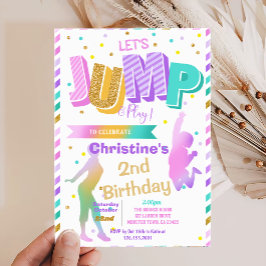 Kleur Retro Springen en Spelen Verjaardag Uitnodig Kaart