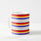Kleur Retro Strepen 80s Patroon Ochtend Ontbijt Koffiemok (Voorkant links)
