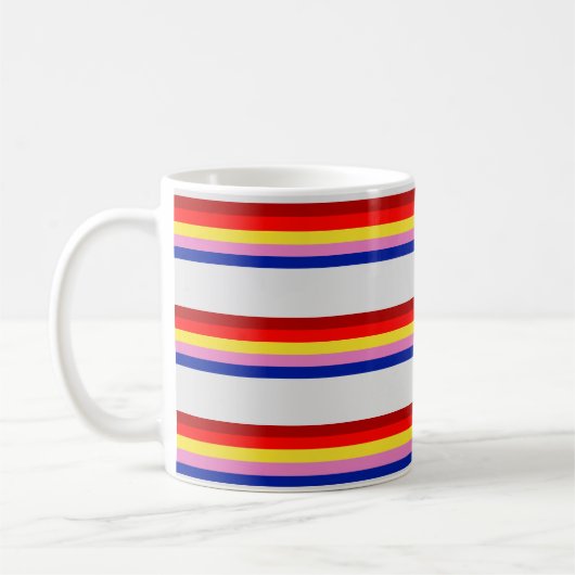 Kleur Retro Strepen 80s Patroon Ochtend Ontbijt Koffiemok (Links)