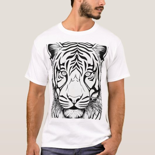 Kleur & Roar: Kinderen Tiger Kleuren T-shirt (Voorkant)