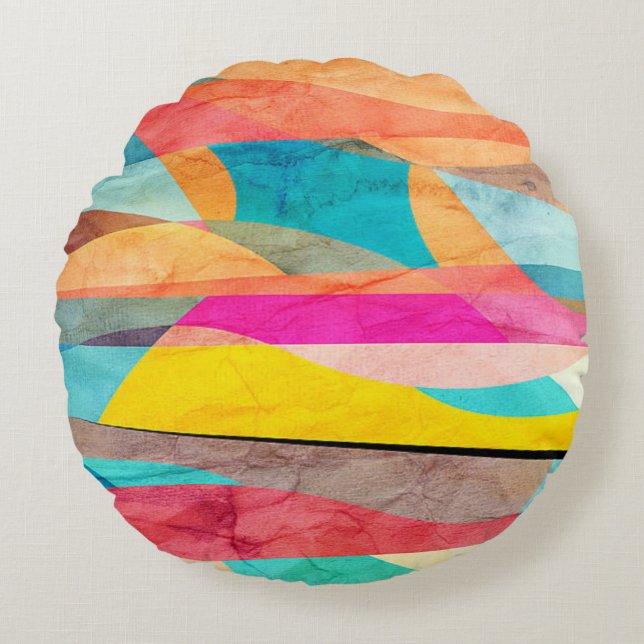 Kleur Rond Kussen (Voorkant)