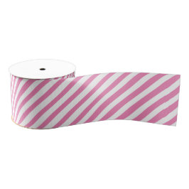  kleur roze en witte diagonale strepen grosgrain lint